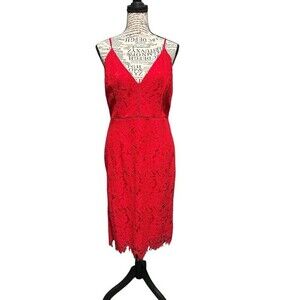 Astr Lattice Inset‎ Lace Red Dress size Large Cocktail Vacation Formal Y2…